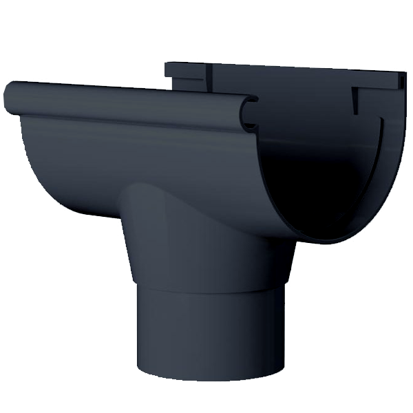 Naissance centrale à coller MEP 25NCC pour gouttière GD25 et tuyau de descente de 80 mm - PVC Anthracite