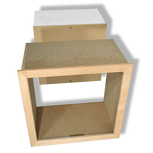 Trappe de visite isolante en bois à peindre BBC avec rehausse de 320,0 MM - R = 8,00 m².K/W - 450 x 550 MM