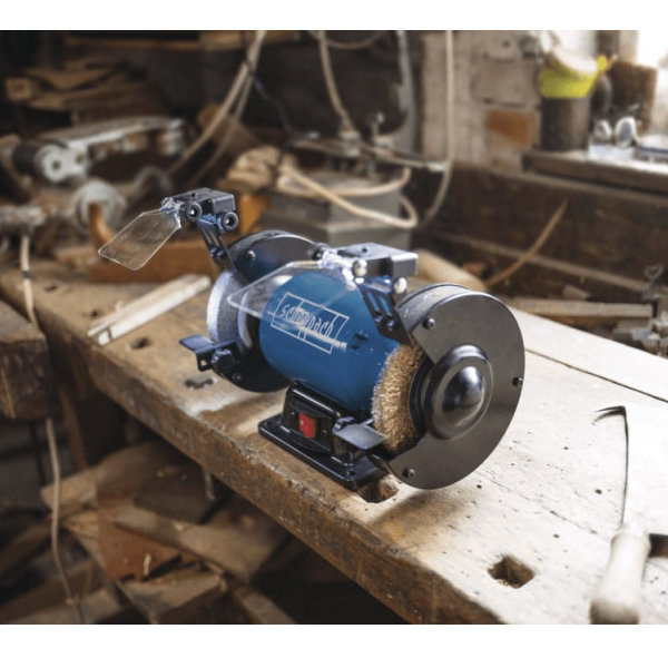 Touret à meuler avec brosse métallique Scheppach SM150LB 230 V 400 W meule Ø 150 mm