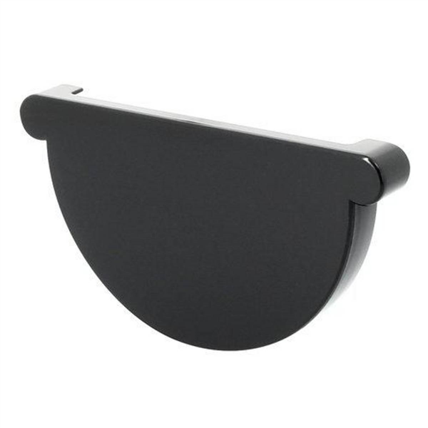 Fond de gouttière demi-ronde Nicoll - Développé 33 cm- Longueur 26 mm - Droite/Gauche - Techtan - Anthracite