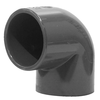 Coude à 90° pour fluide sous pression - raccord femelle-femelle en PVC-U à coller - diamètre 50 mm