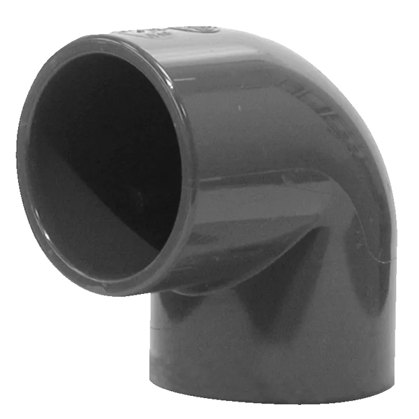 Coude à 90° pour fluide sous pression - raccord femelle-femelle en PVC-U à coller - diamètre 50 mm