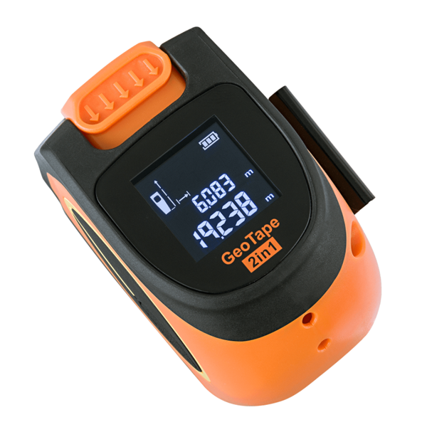 Télémètre laser GeoTape 2in1 avec ruban intégré de 5 mètres - Geo Fennel - Portée 20 mètres