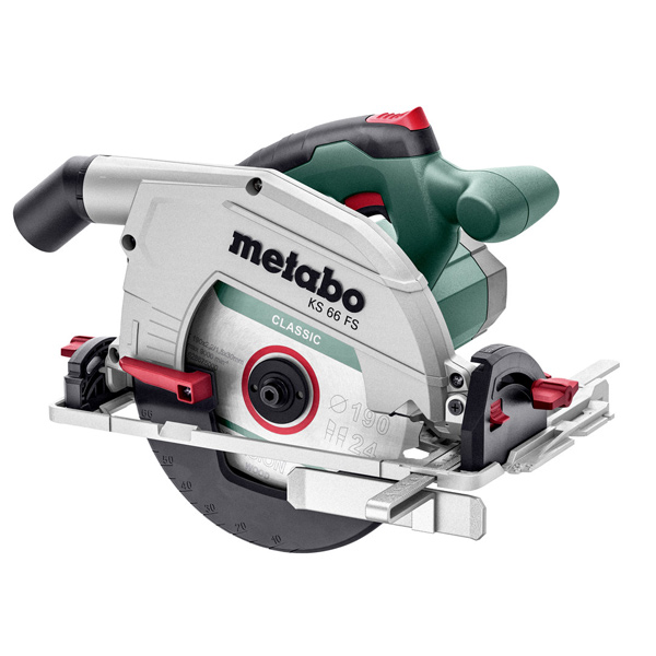 Scie circulaire filaire 190 mm Metabo KS 66 FS - 1500W - en coffret avec lame carbure 24 dents et guide latéral