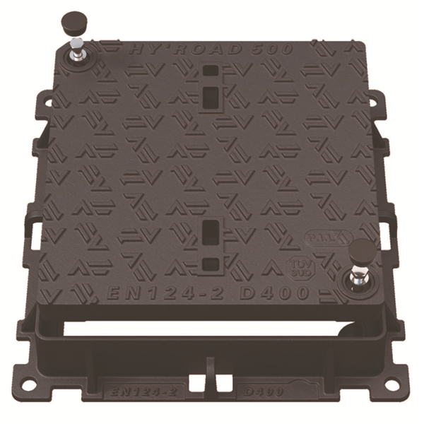 REGARD TAMPON HYDRAULIQUE FONTE NON NF CARRE 600X600 AUTO-VERROUILLABLE D400