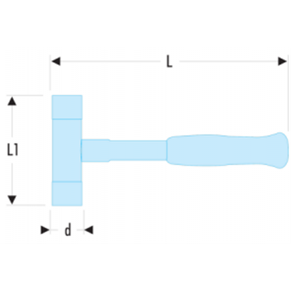 Maillet sans rebond 212A.60 Facom - Diamètre 60 mm - Embouts interchangeables