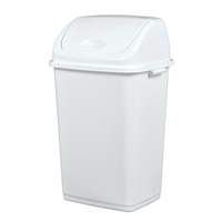 Poubelle 50L en plastique blanc à couvercle basculant - Clap Rossignol