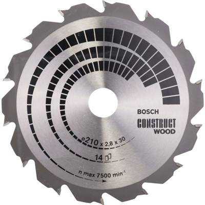 Lame de scie circulaire construct wood 235 x 30/25 mm 16 dents (résistante aux clous)