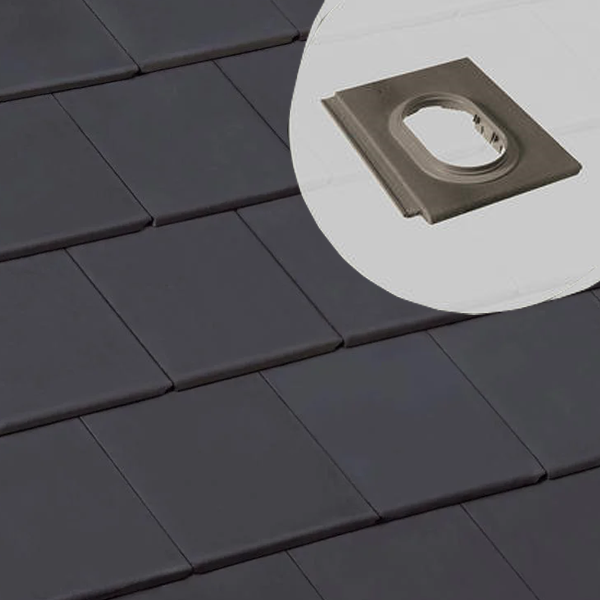 Tuile à douille béton pour système Durovent - Innotech - Ardoise - 42 x 33.5 cm