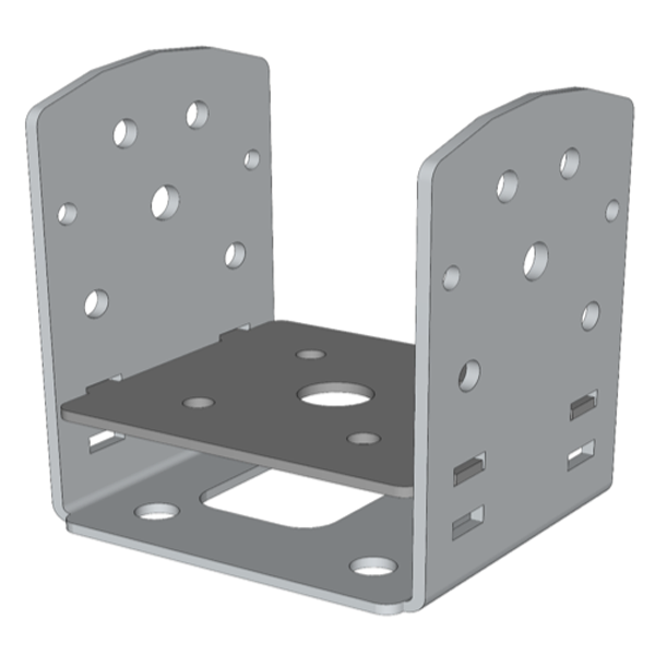 Connecteur en U pour la fixation de poteaux verticaux 140 x 140 mm sur vis de fondation - système Weasyfix