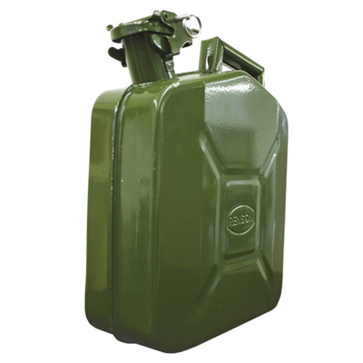 Jerrican à carburants métallique - Renson - vert olive - capacité 10,0 LTR