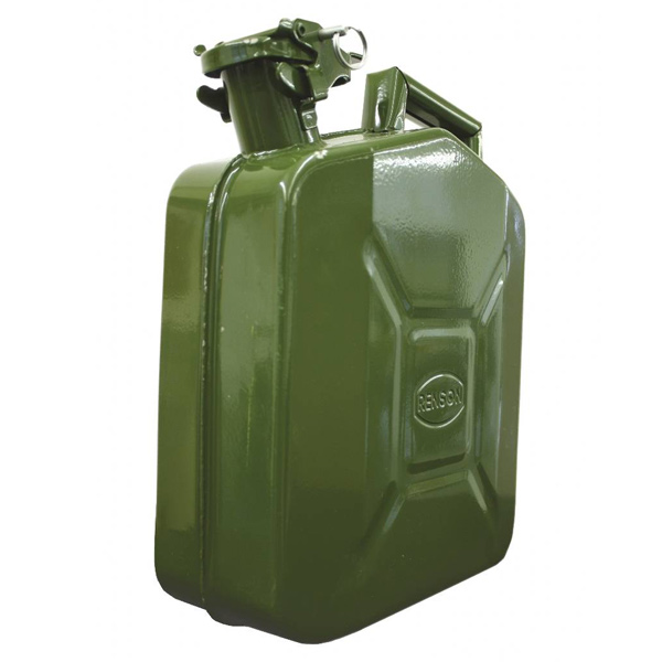 Jerrican à carburants métallique - Renson - vert olive - capacité 10,0 LTR