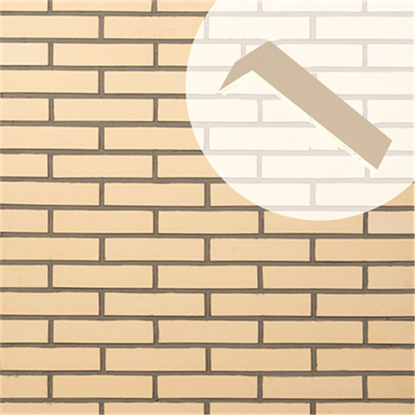 Plaquette d'angle de parement mural en terre cuite lisse Terreal PL12 Ton pierre - 22 CM x 10,5 CM x 14 / 50 MM