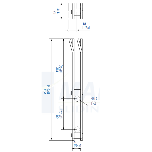 Patte de réglage à sceller Mantion 5045 pour support 5041 de rail Sportub 5040 - porte jusqu'à 150 kg