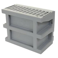 Courette anglaise Nicoll à grille pour vide-sanitaires - 260 x 135 x 200 mm - Ventilation 122 cm² - PVC - Gris