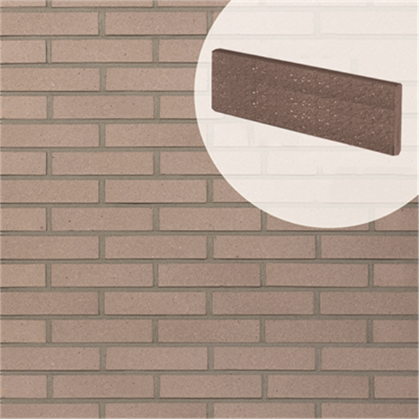 Plaquette de parement mural en terre cuite aspect sablé - Terreal - 220x50x14 mm - Gris perle