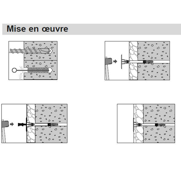 Cheville à frapper avec clou pour isolants souples et rigides - Super ISO II - 10,0 MM/155 MM x 200,0 MM - Boîte de 200