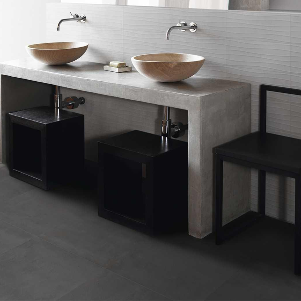 Plinthe de carrelage effet béton en grès cérame émaillé - Replace - 60,0 CM x 7,0 CM - ép. 8,50 MM - Antracite