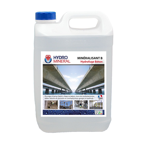 Minéralisant Béton B hydrofuge pour béton Hydro Minéral - Bidon de 5 L