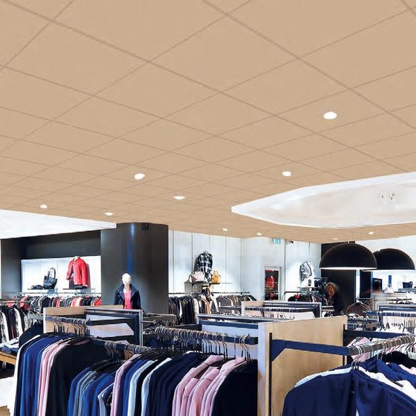 Dalle faux plafond 60x60 cm - Tonga A 40 - Bords droits - Couleur Dune - ép. 40 mm