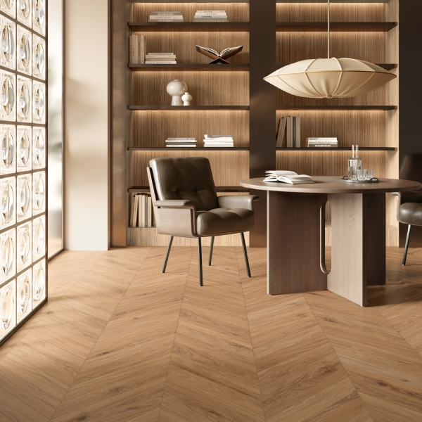 Carrelage chevron bois pour sol et mur intérieur - Authentic Wild Artful - 55 x 10 cm - ép. 7 mm