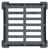 Grille Fonte Concave Avec Cadre 350x395 C250