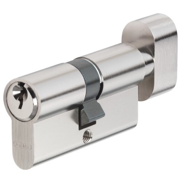 Cylindre de sécurité à bouton Abus E50 à 5 goupilles pour serrure à profil européen - 3 clés - 30 x 30 mm