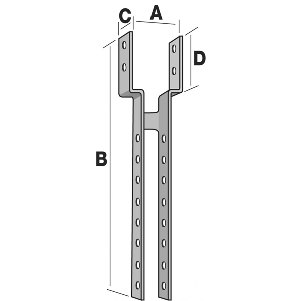 Support de faîtage SF largeur 40 mm hauteur 253 mm