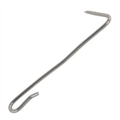 Crochet clair pointe pour ardoise inox 17%  Force 9 - Talon standard 4 mm - longueur 16 cm