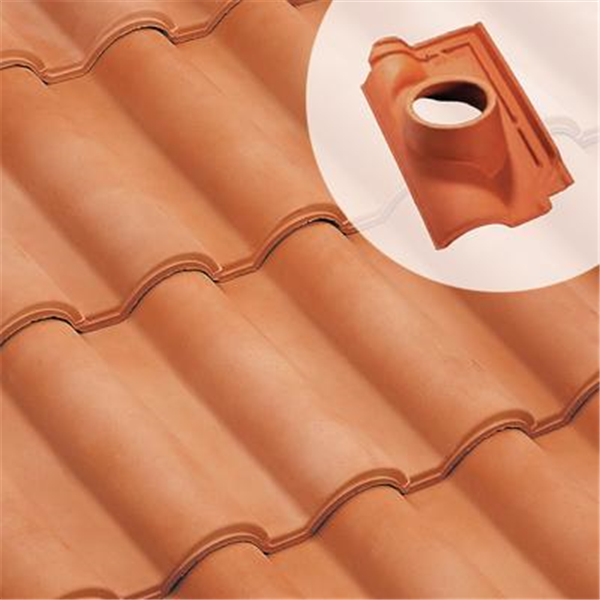 Tuile à douille en terre cuite Romane Sans - Diamètre utile 120 mm - Rose flammé
