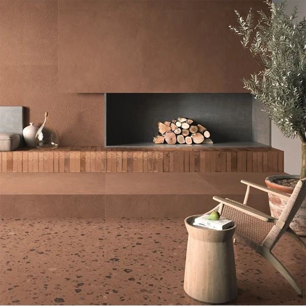 Carrelage sol intérieur imitation terrazzo - Argillae Coccio Gobi - 60,0 CM x 60,0 CM - ép. 9,70 MM