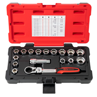 Coffret de douilles traversantes Tripleplus - 3/8" - 1/2" - 10 à 24 mm - KS Tools