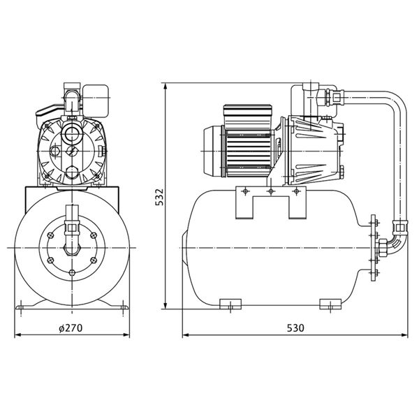 Système de distribution d'eau Wilo-INITIAL JET SYSTEM 3-4-22 (4185608)