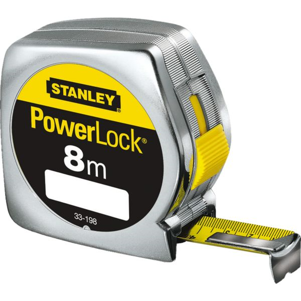 Mètre PowerLock Classic ABS 8m x 25mm : Stanley 0-33-198 3253561331985