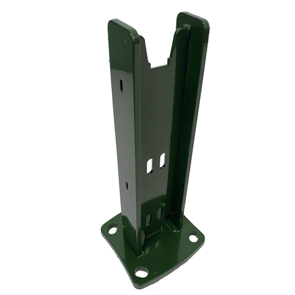 Platine sur manchon grand modèle pour poteau AXYLE Dirickx - embase de 10 mm -  RAL6005