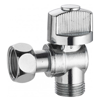 Robinet d'arrêt en équerre 1/4 de tour pour WC - Filetage MF 12 x 17 - Laiton