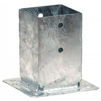 Pied de poteau carré sur platine 70