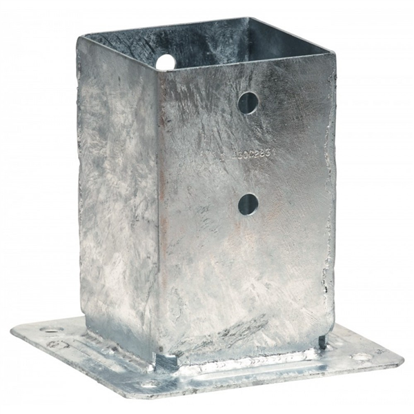 Pied de poteau carré sur platine 70