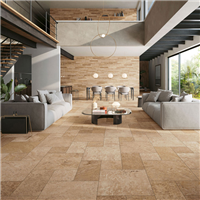 Carrelage de sol intérieur effet pierre TIBER - Composition modulaire m² - Natural