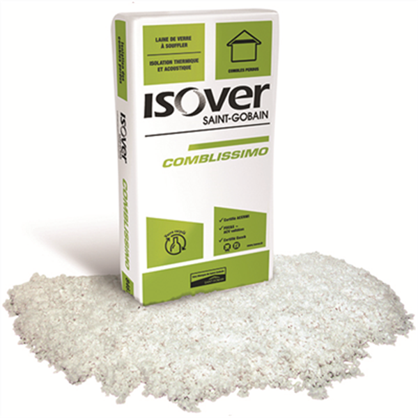 Laine de verre à souffler pour combles perdus - Comblissimo Isover - Sac de 17,30 kg
