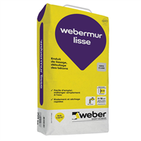 Enduit de lissage et débullage des bétons - Webermur lisse - sac de 20 KG