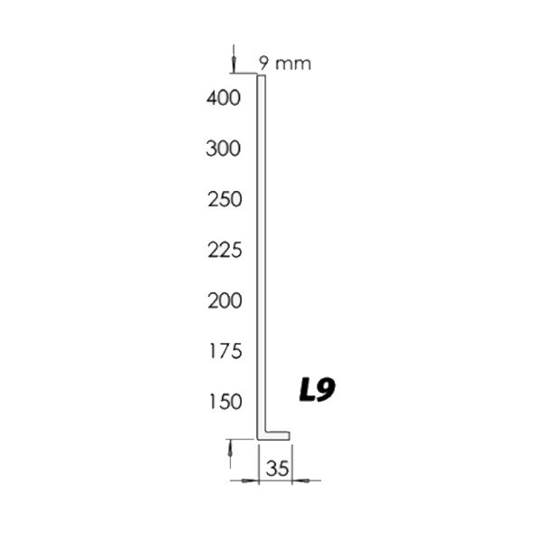 Planche de rive PVC Rivecel L9 à profil carré - Blanc - Haut. 200,00 MM - ép. 9,00 MM - Long. 5,00 M