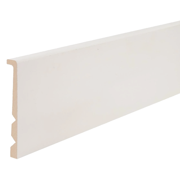 Surplinthe universelle arrondie en MDF prépeint en blanc - section de 22 MM x 133 MM - longueur 2440 MM