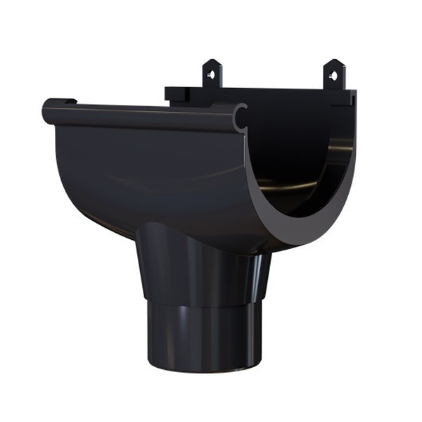 Naissance centrale à dilatation libre MEP 25NU pour gouttière GD25 et tuyau de 80 mm - PVC Noir