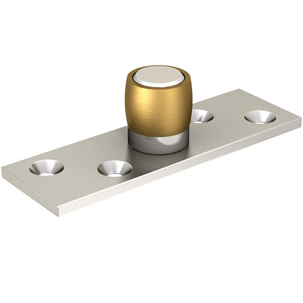 Guide du bas Mantion 1101-7 à olive en laiton avec platine renforcée pour profil U 1110 de 30 x 30 mm