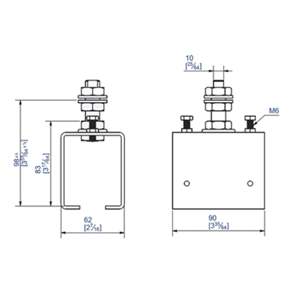 Manchon tige courte 6256MC pour rail 6255