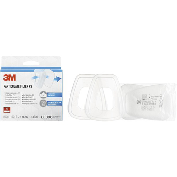 Filtres à particules trapézoïdales série 5000 3M pour masque et demi-masque - 1 paire
