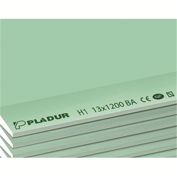 Plaque de plâtre hydrofuge - Pladur H1 BA13 - 2,50 M x 1,20 M - ép. 13,0 MM