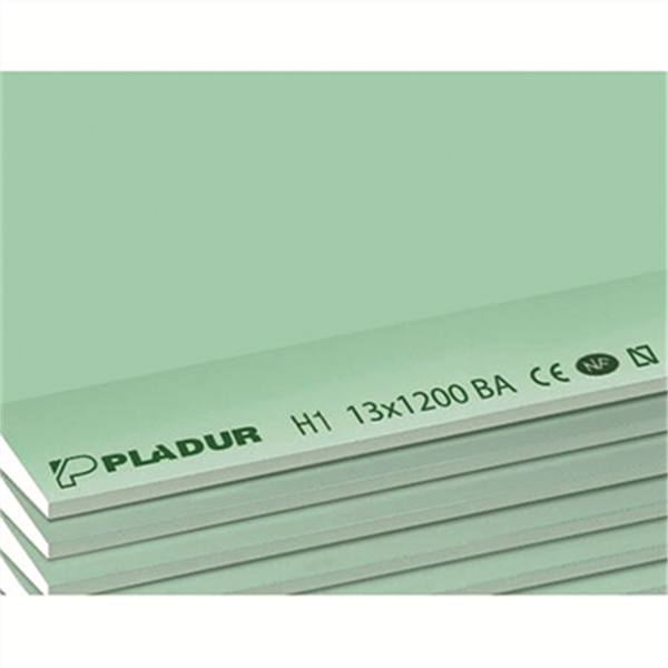 Plaque de plâtre hydrofuge - Pladur H1 BA13 - 2,70 M x 1,20 M - ép. 13,0 MM
