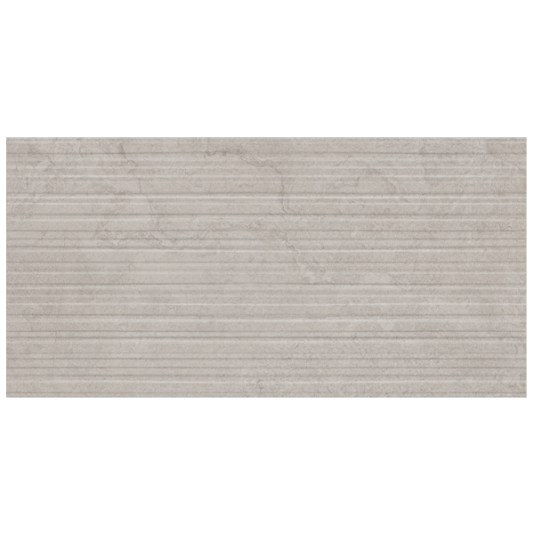 Carrelage mural pour salle de bains effet pierre - Portwall Plain à relief - 30 x 60 cm - ép. 8,5 mm - Greige